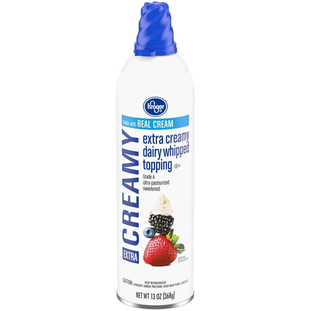 slide 2 of 3, Kroger Extra Creamy Dairy Whipped Cream Topping, 13 oz