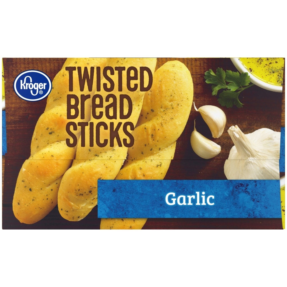 slide 4 of 4, Kroger Garlic Twisted Bread Sticks, 6 ct; 10.5 oz