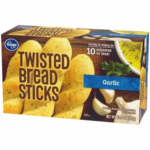 slide 2 of 4, Kroger Garlic Twisted Bread Sticks, 6 ct; 10.5 oz