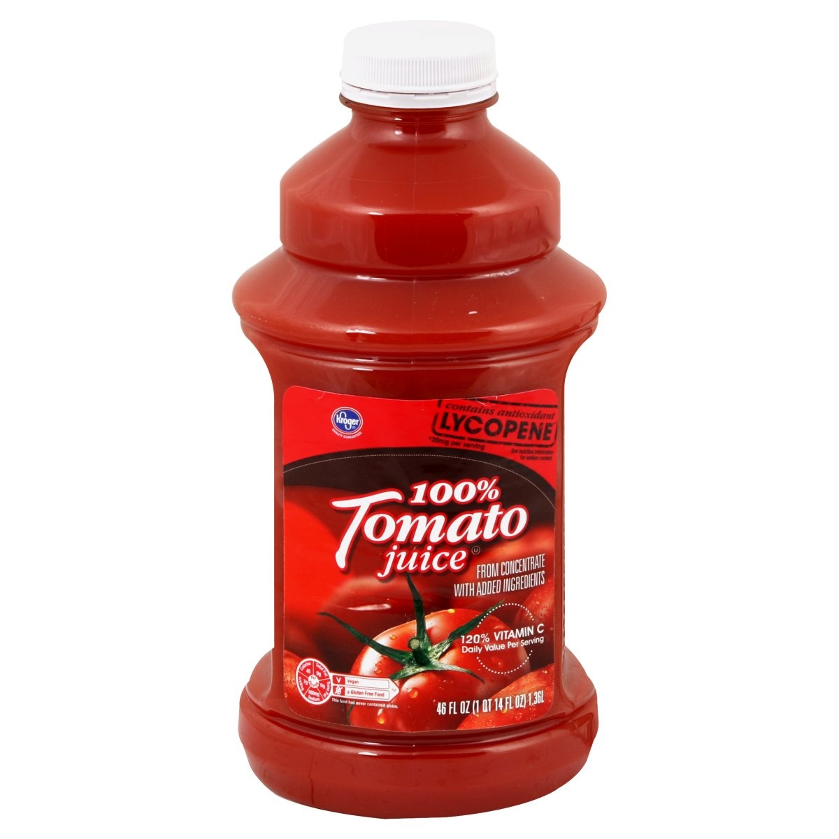slide 1 of 3, Kroger 100% Tomato Juice, 46 fl oz