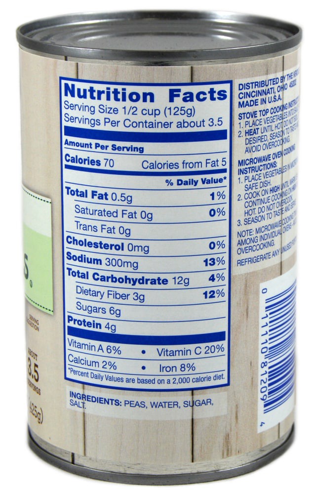 slide 5 of 5, Kroger Small Canned Sweet Peas, 15 oz