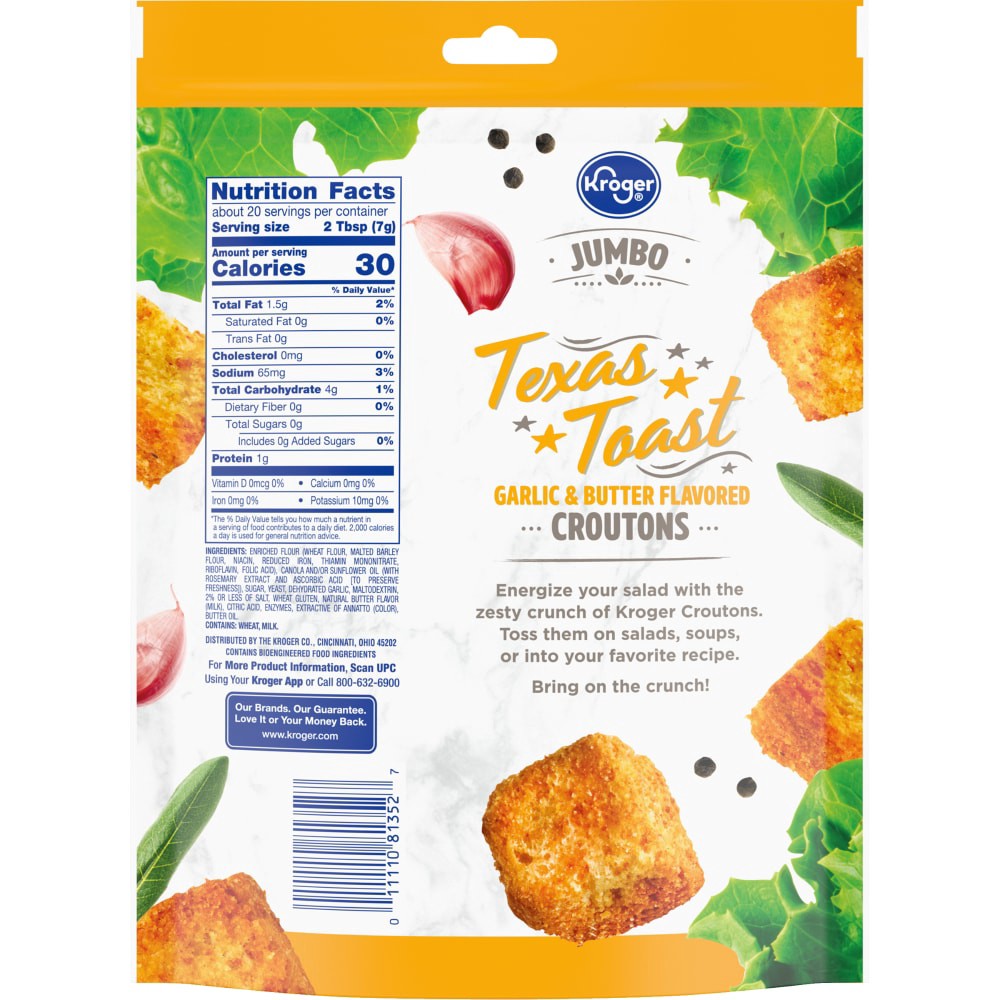 slide 2 of 2, Kroger Jumbo Garlic & Butter Flavored Texas Toast Croutons, 5 oz