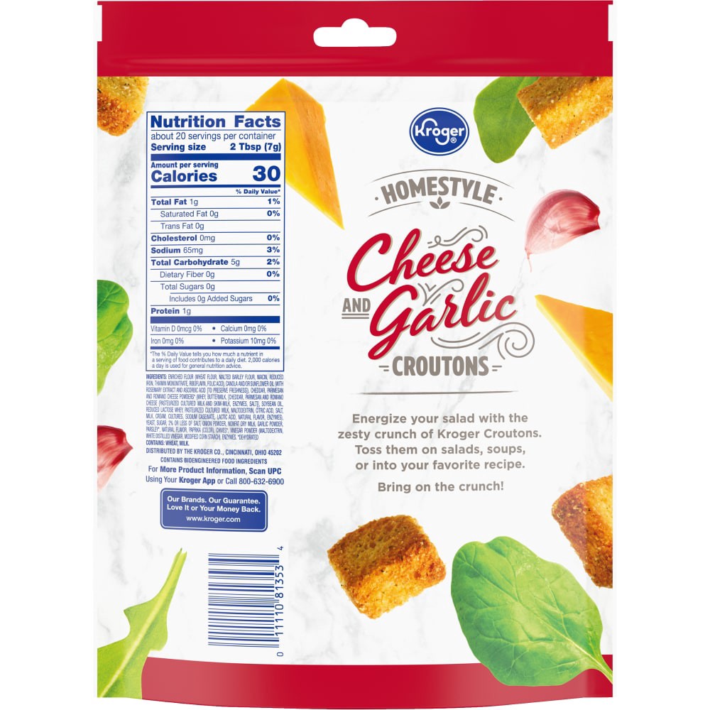 slide 2 of 2, Kroger Homestyle Cheese & Garlic Croutons, 5 oz