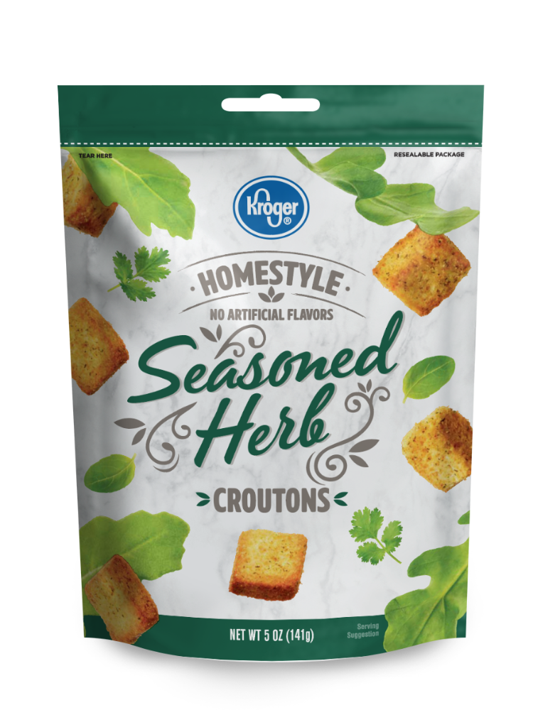 slide 2 of 3, Kroger Homestyle Seasoned Herb Croutons, 5 oz