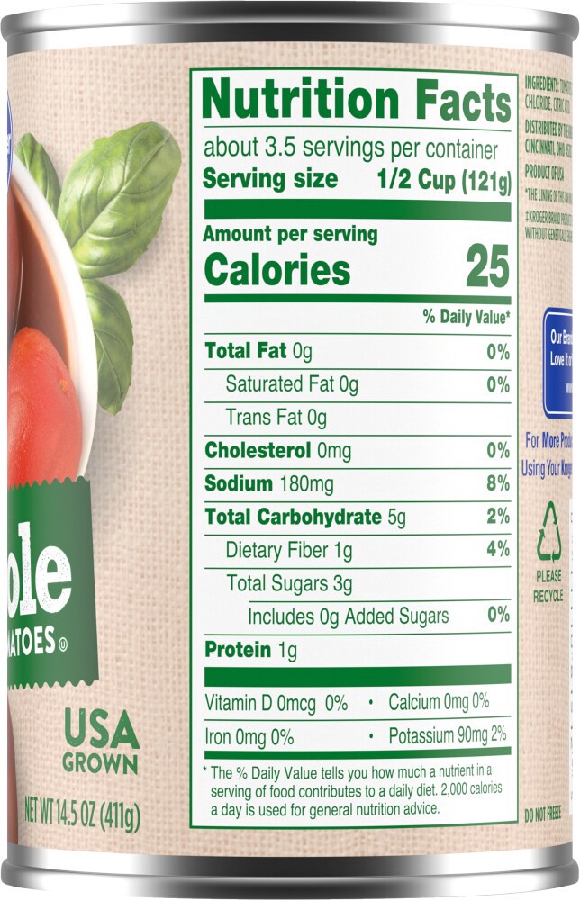slide 2 of 3, Kroger Whole Peeled Tomatoes in Juice, 14.5 oz