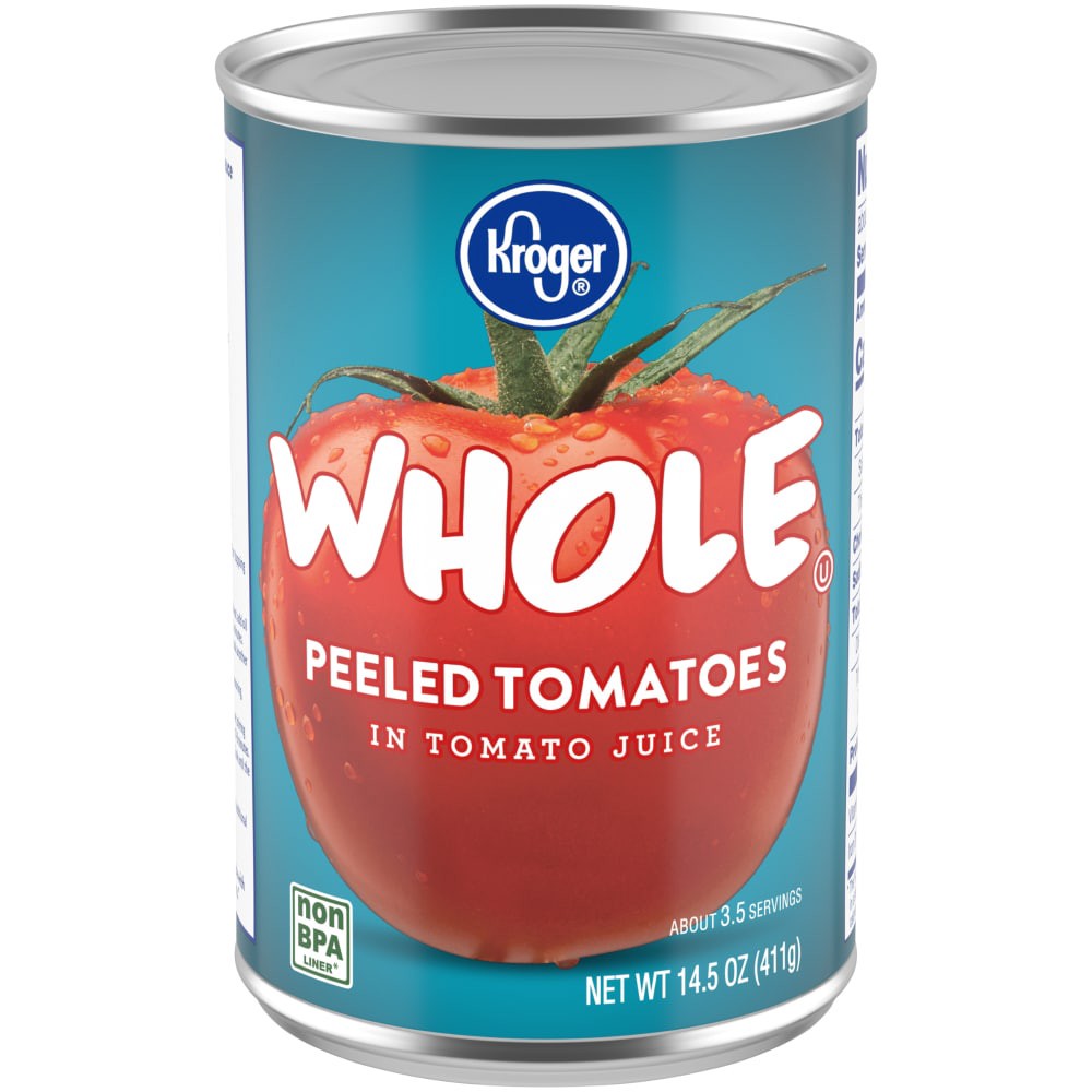 slide 2 of 3, Kroger Whole Peeled Tomatoes in Juice, 14.5 oz