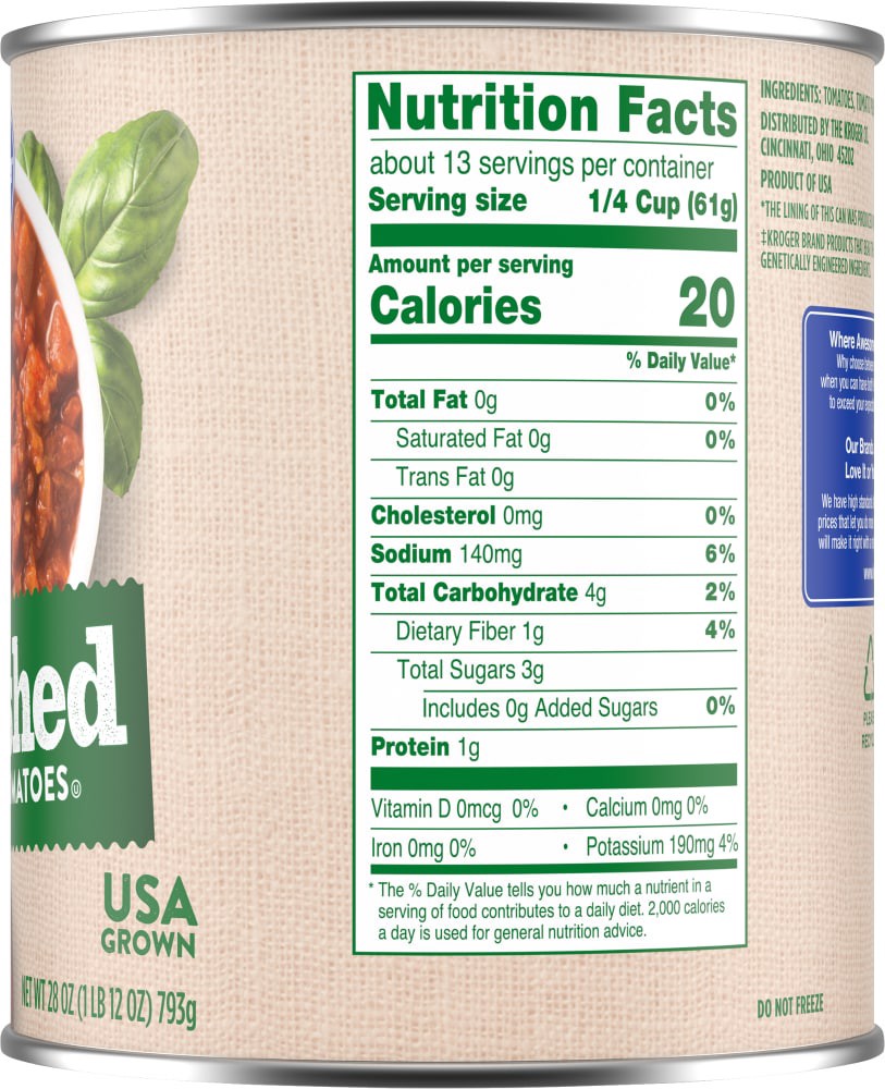 slide 4 of 4, Kroger Crushed Peeled Tomatoes, 28 oz