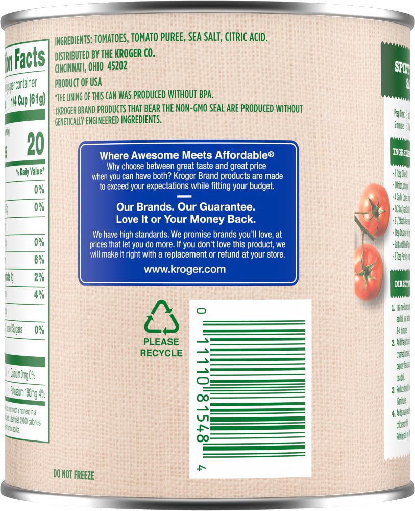 slide 2 of 4, Kroger Crushed Peeled Tomatoes, 28 oz