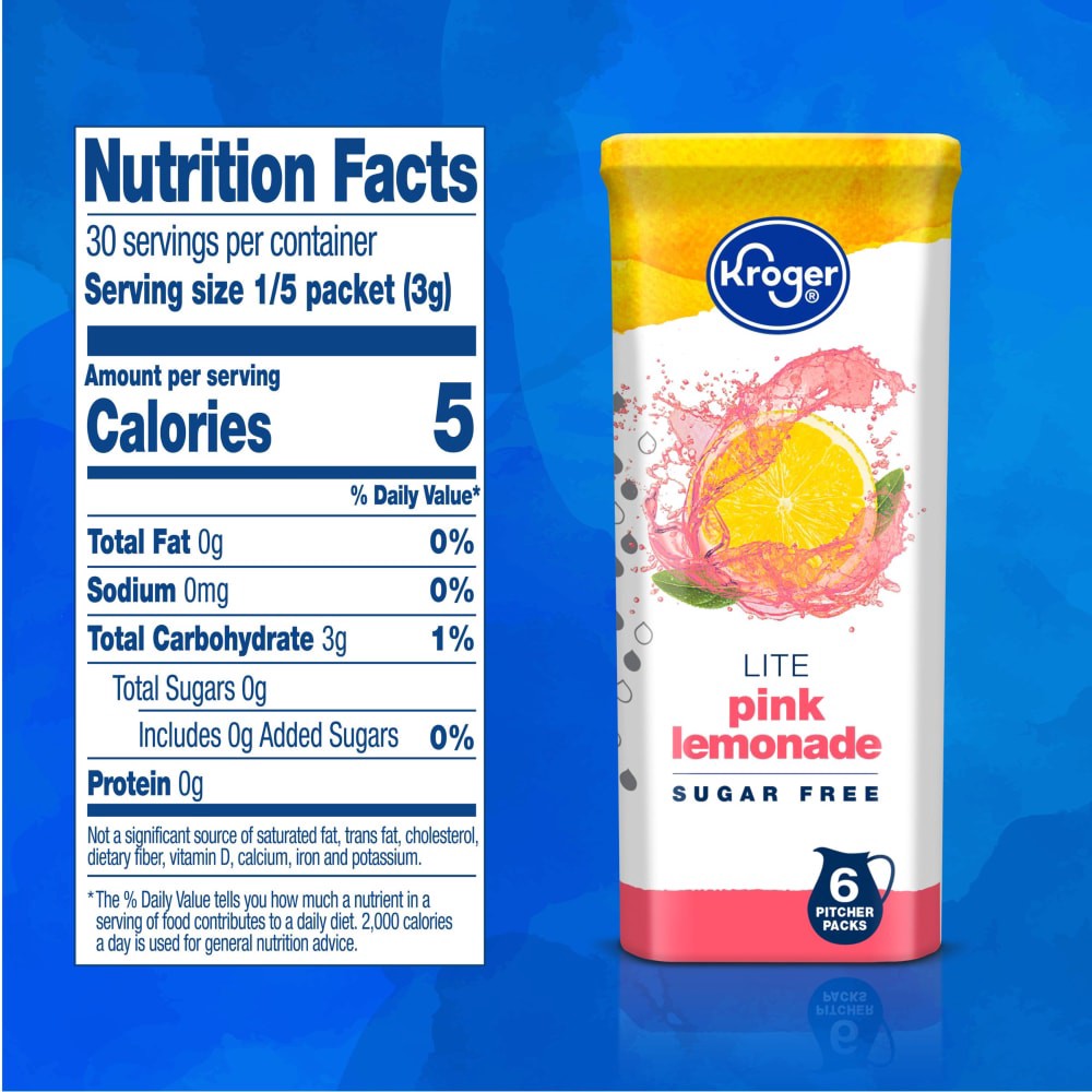 slide 4 of 4, Kroger Lite Pink Lemonade Instant Drink Mix- 6 ct, 6 ct