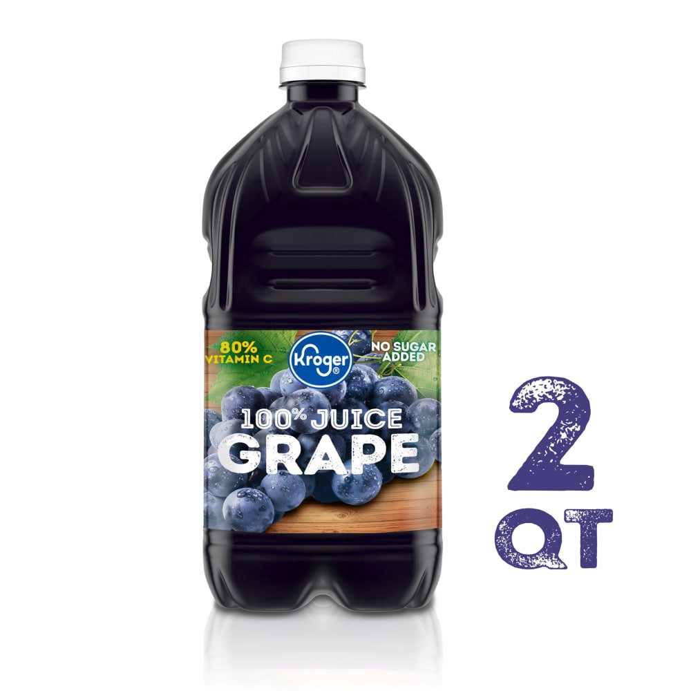 slide 4 of 4, Kroger No Sugar Added 100% Grape Juice - 64 fl oz, 64 fl oz