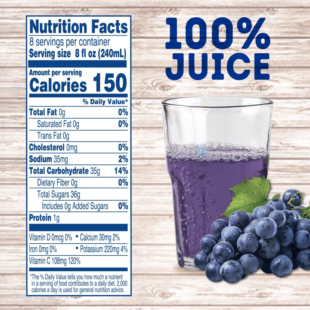 slide 3 of 4, Kroger No Sugar Added 100% Grape Juice - 64 fl oz, 64 fl oz