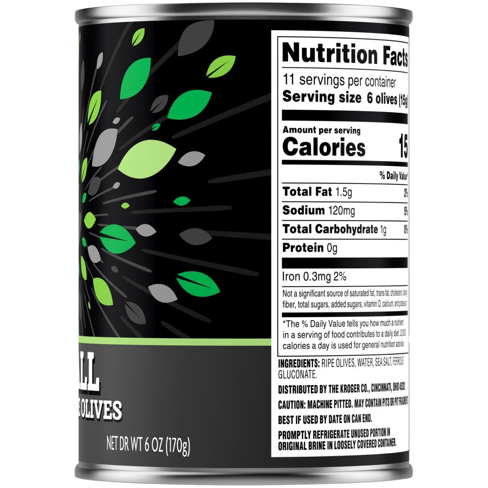 slide 3 of 6, Kroger Small Pitted Ripe Olives - 6 oz, 6 oz