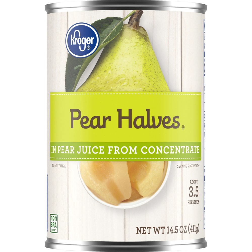 slide 3 of 6, Kroger Pear Halves In Pear Juice From Concentrate, 14.5 oz