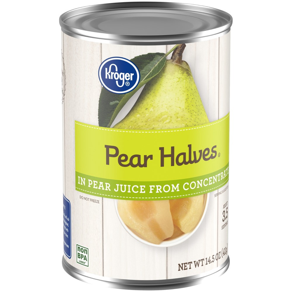 slide 4 of 6, Kroger Pear Halves In Pear Juice From Concentrate, 14.5 oz