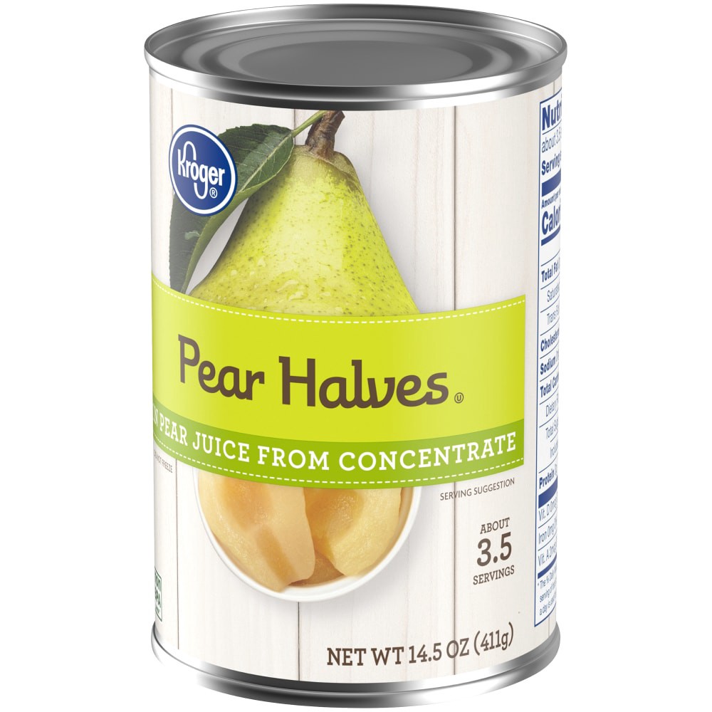 slide 5 of 6, Kroger Pear Halves In Pear Juice From Concentrate, 14.5 oz