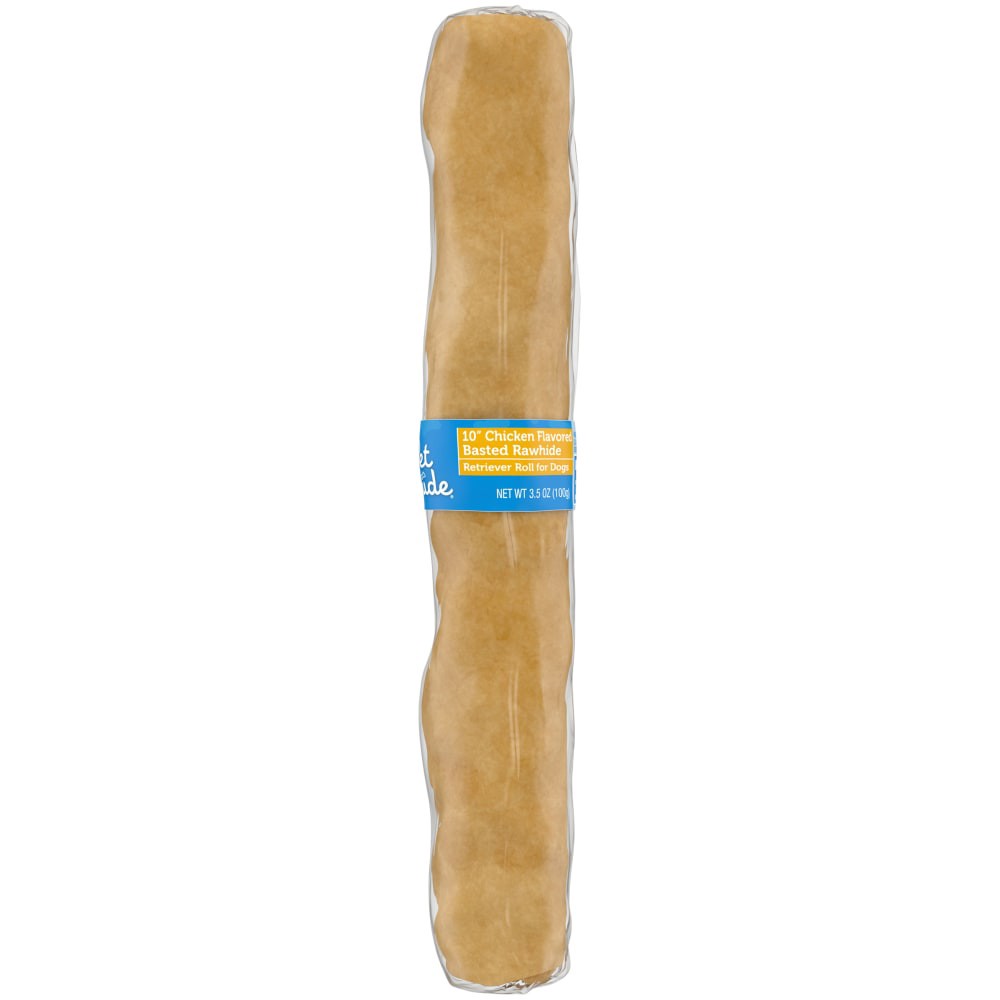 slide 2 of 3, Pet Pride Chicken Flavored Basted Rawhide Retriever Roll For Dogs, 10 in