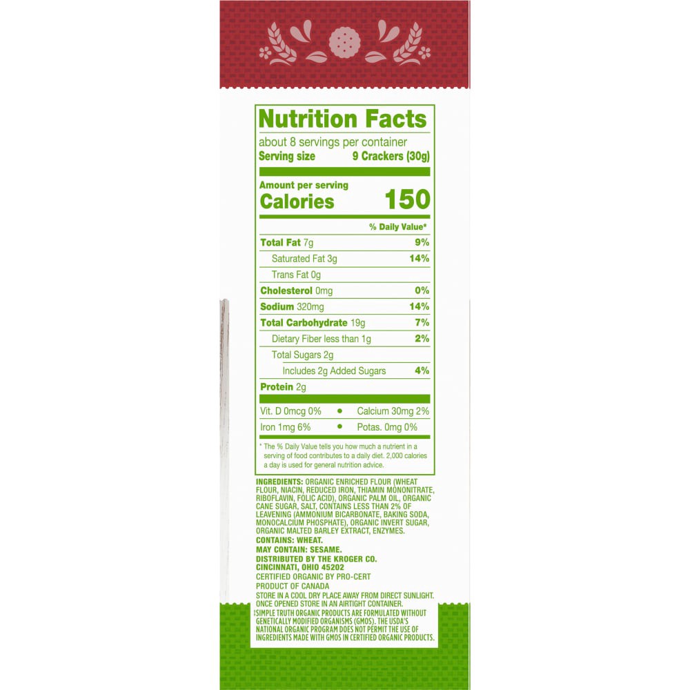 slide 3 of 5, Simple Truth Organic Snack Crackers, 8 oz