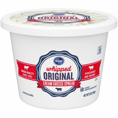 slide 3 of 3, Kroger Original Whipped Cream Cheese Spread, 12 oz