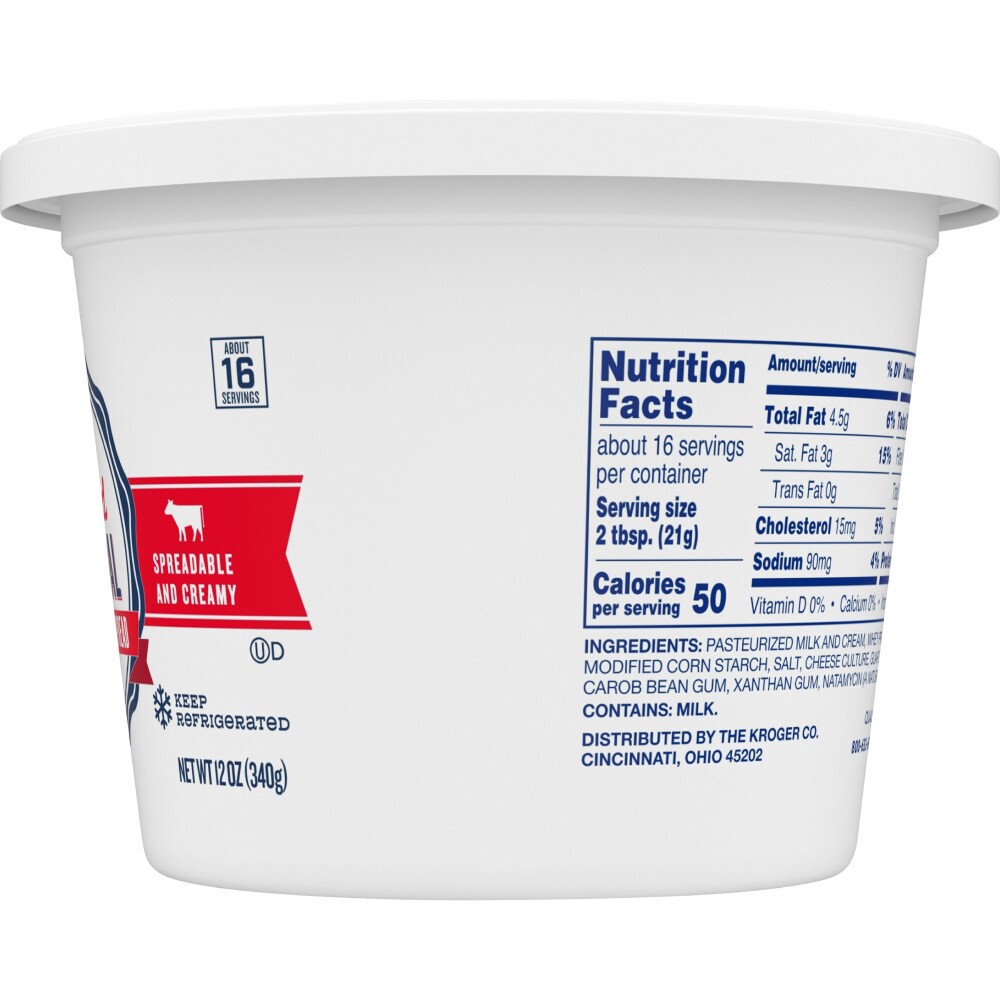 slide 2 of 3, Kroger Original Whipped Cream Cheese Spread, 12 oz