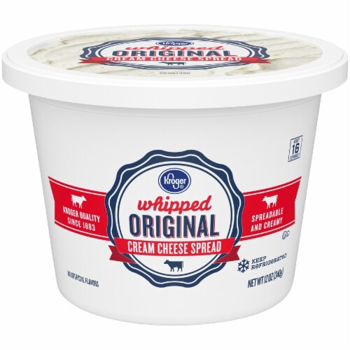 slide 3 of 3, Kroger Original Whipped Cream Cheese Spread, 12 oz