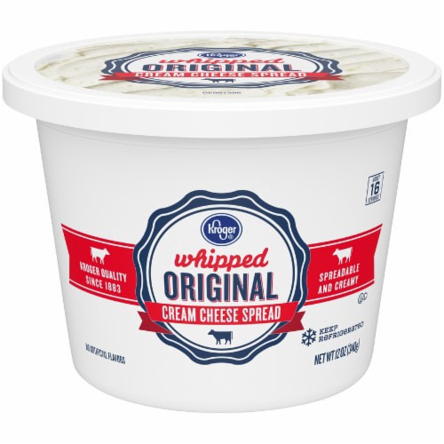 slide 2 of 3, Kroger Original Whipped Cream Cheese Spread, 12 oz