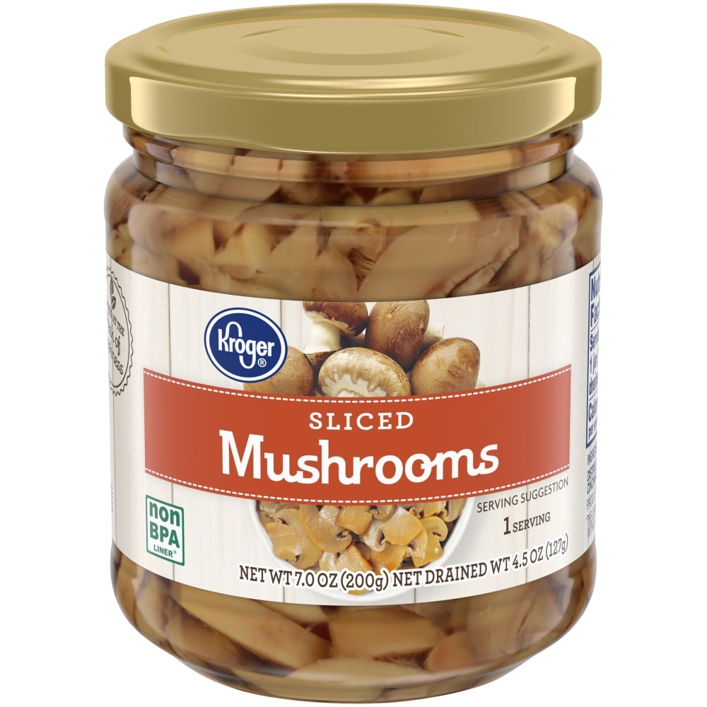 slide 1 of 1, Kroger Sliced Mushrooms, 7 oz