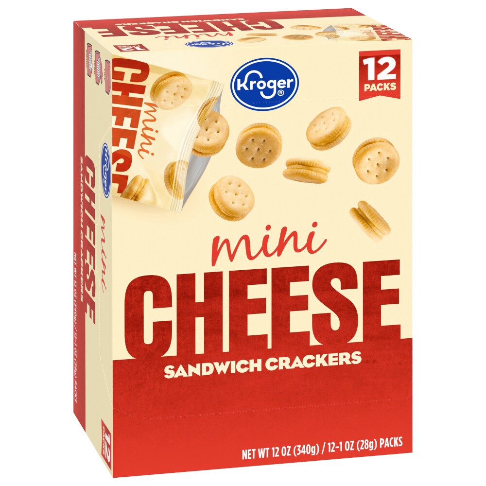 slide 2 of 3, Kroger Mini Cheese Sandwich Crackers, 12 ct; 1 oz