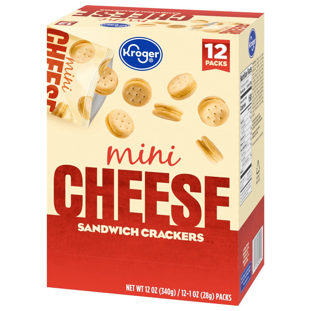 slide 3 of 3, Kroger Mini Cheese Sandwich Crackers, 12 ct; 1 oz