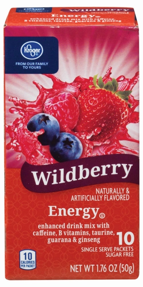 slide 1 of 1, Kroger Energy Drink Mix - Wildberry, 10 ct; 0.17 oz