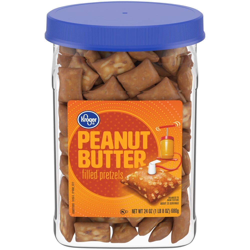 slide 1 of 1, Kroger Peanut Butter Pretzels, 24 oz