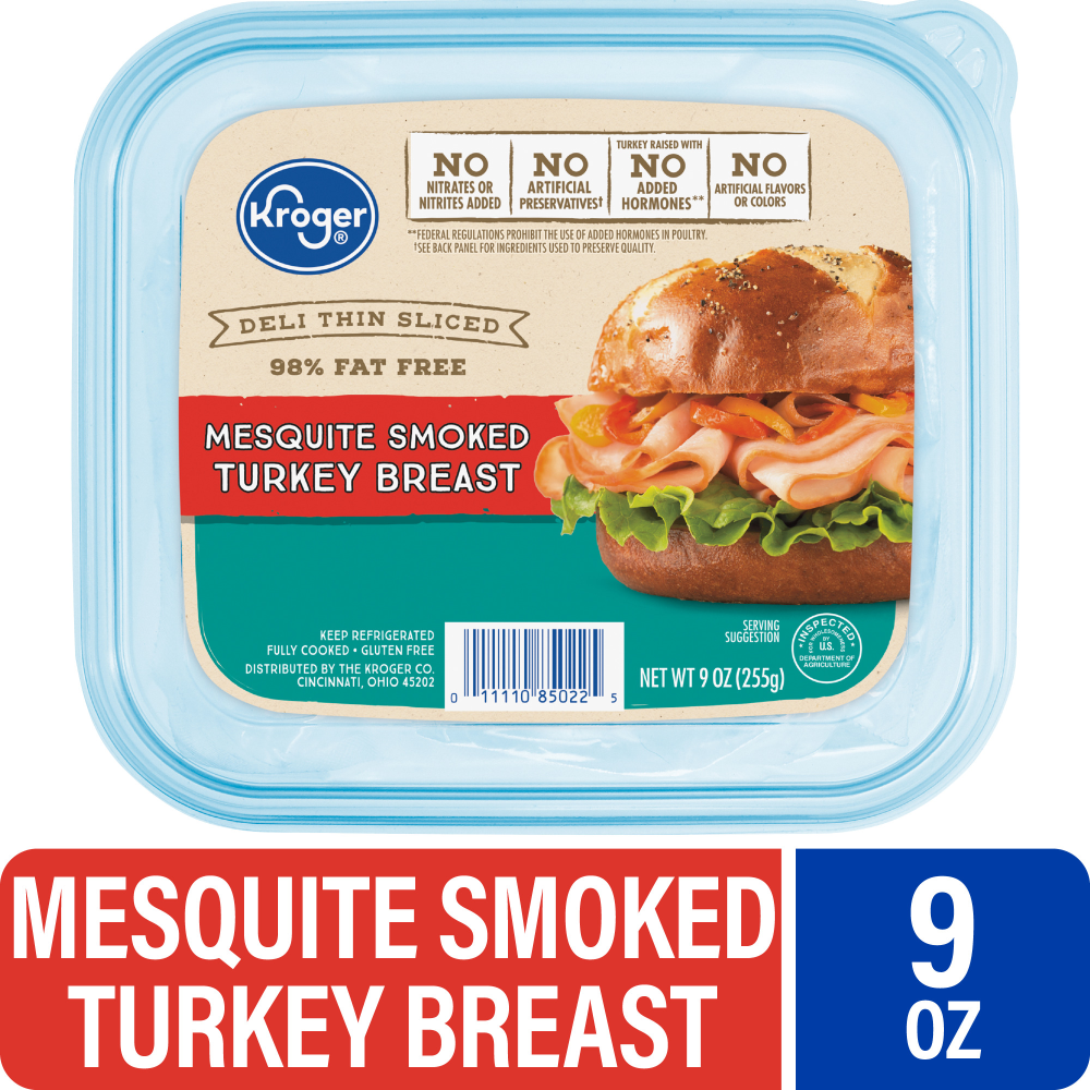 slide 1 of 5, Kroger® Turkey Breast Mesquite Smoked Deli Thin Sliced, 9 oz