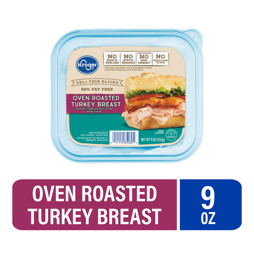 slide 2 of 2, Kroger Deli Thin Sliced Oven Roasted Turkey Breast, 9 oz