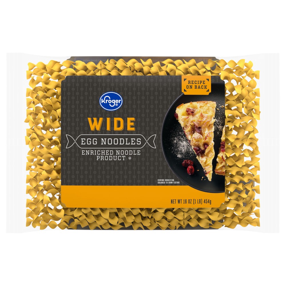 slide 3 of 5, Kroger Wide Egg Noodles, 16 oz
