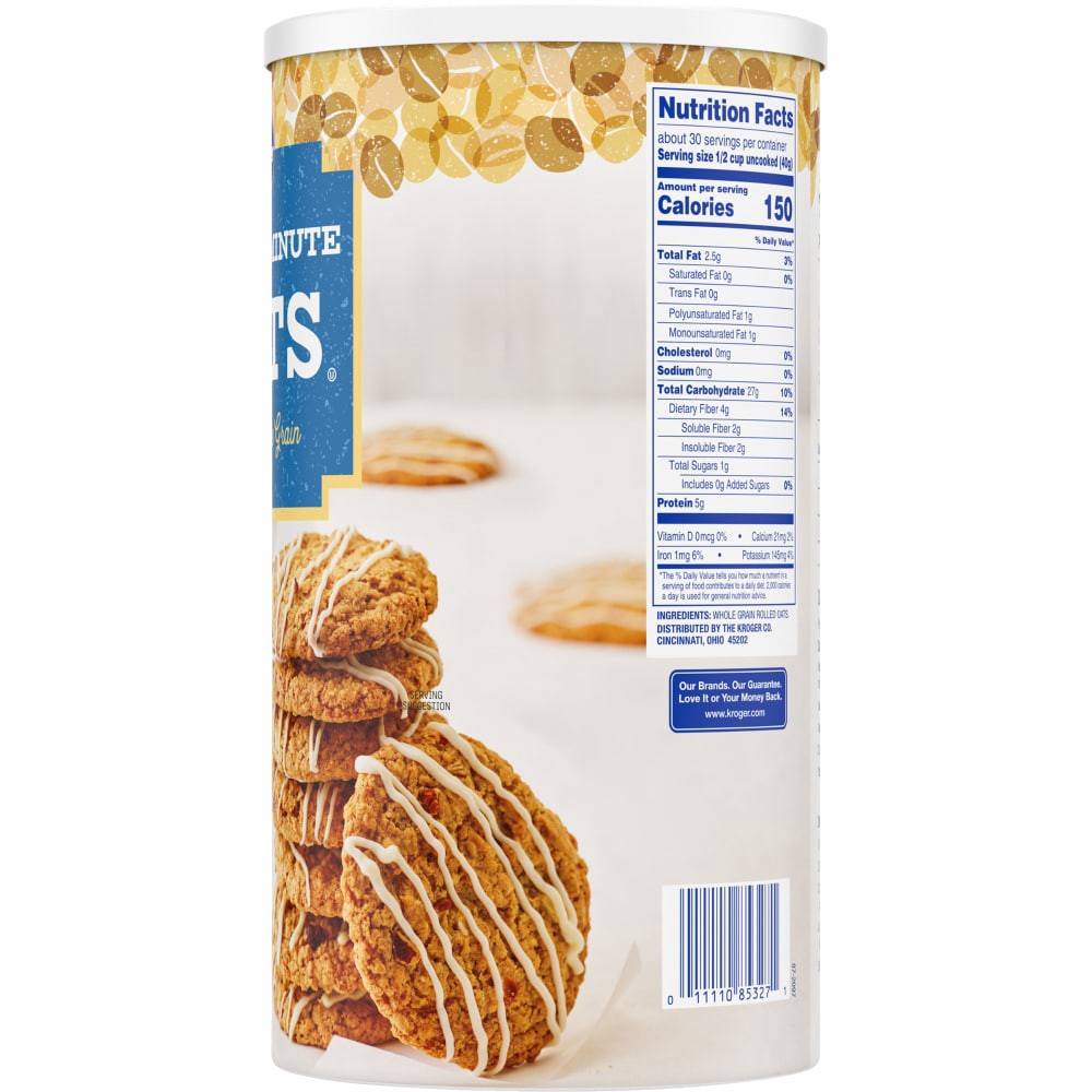 slide 4 of 4, Kroger Quick 1-Minute 100% Whole Grain Oats, 42 oz