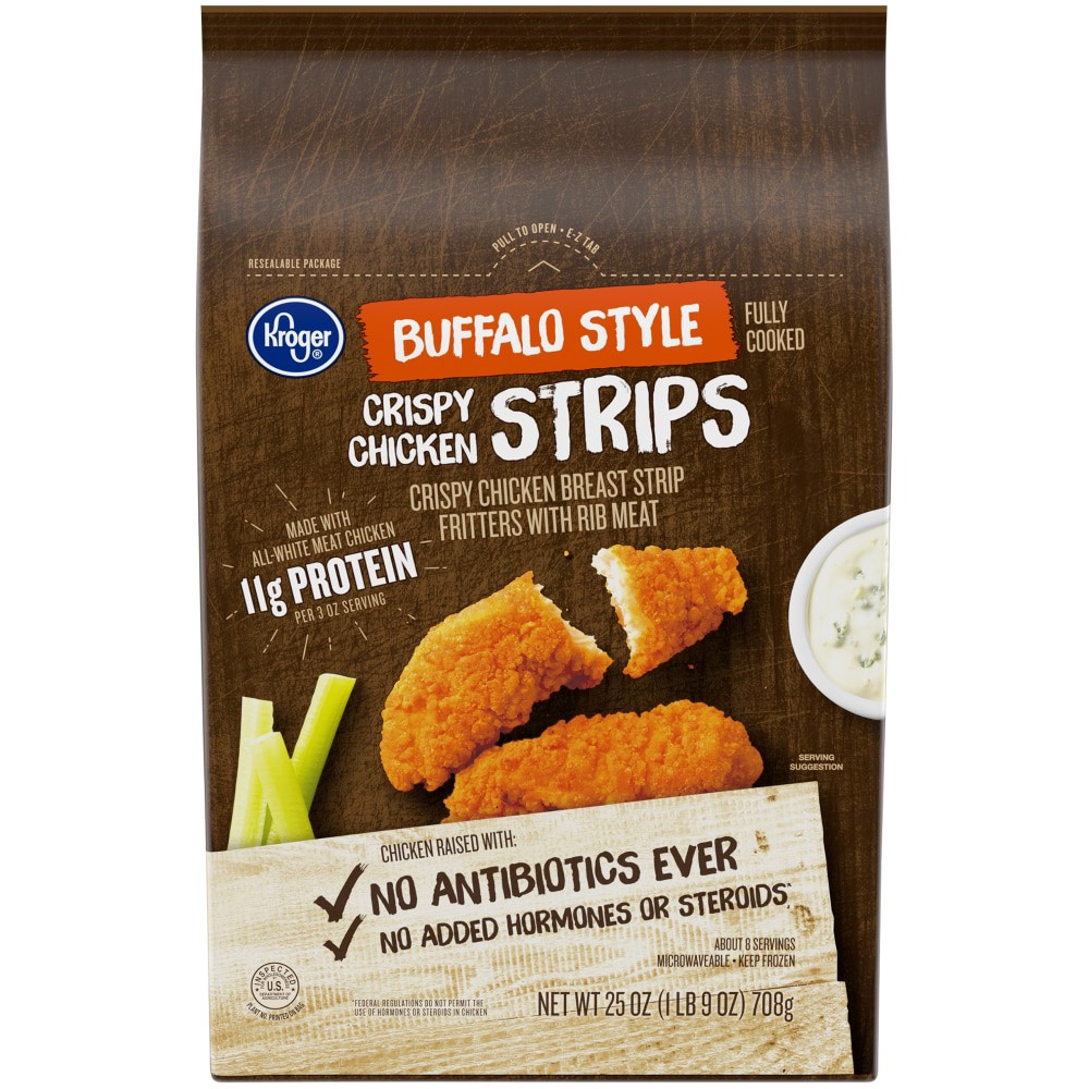 slide 2 of 3, Kroger Buffalo Style Crispy Chicken Strips, 25 oz