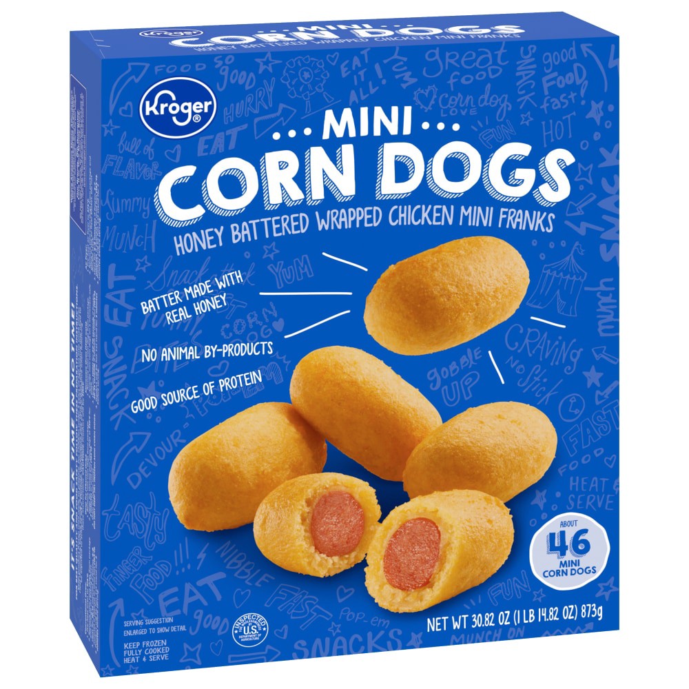 slide 5 of 5, Kroger Honey Battered Mini Corn Dogs, 46 ct; 30.82 oz