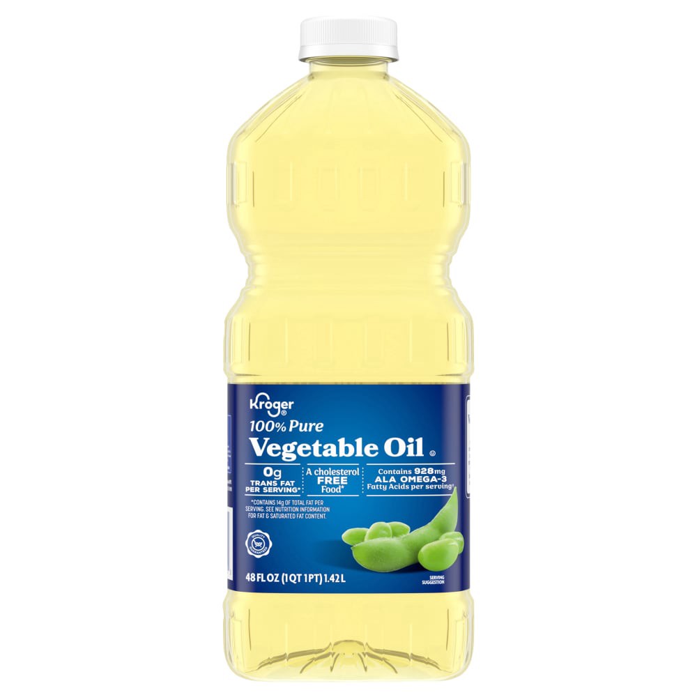 slide 2 of 2, Kroger Pure Vegetable Oil, 48 fl oz