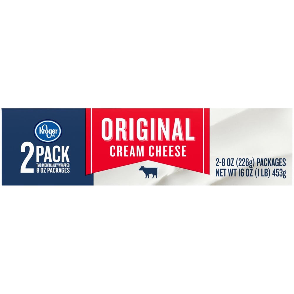slide 2 of 6, Kroger Original Cream Cheese, 2 ct / 8 oz each