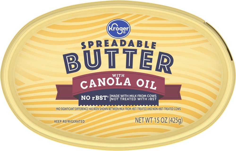 slide 4 of 5, Kroger Spreadable Butter With Canola Oil, 15 oz