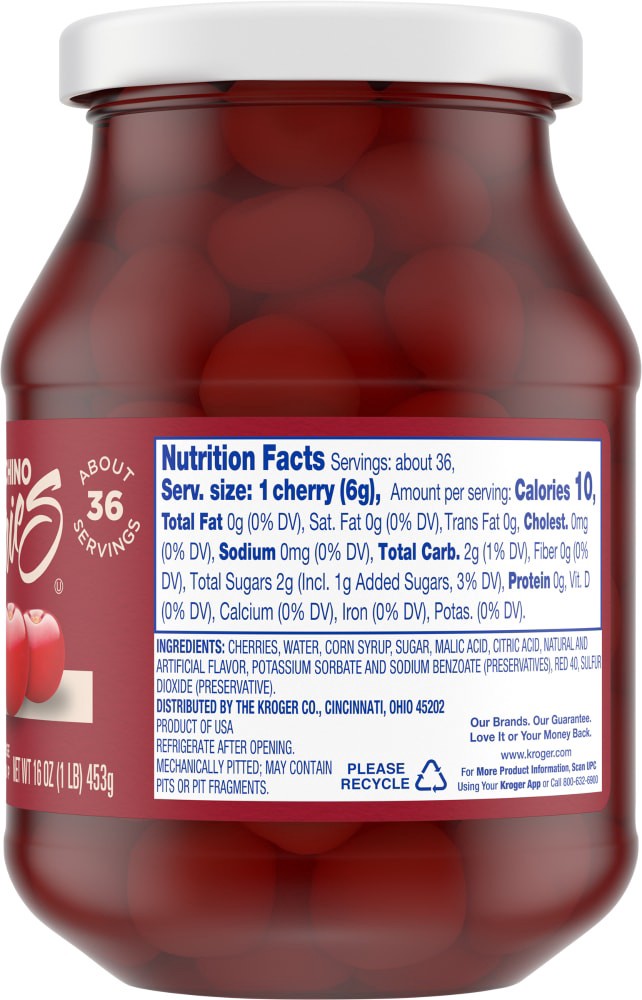slide 4 of 5, Kroger Maraschino Cherries, 16 oz