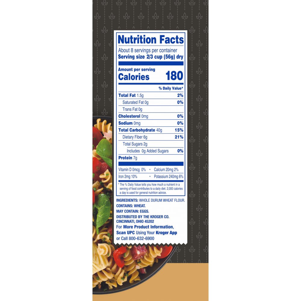 slide 2 of 4, Kroger 100% Whole Grain Salad Rotini Pasta, 16 oz