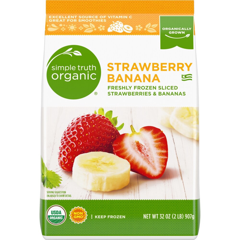 slide 2 of 4, Simple Truth Organic Frozen Sliced Strawberries & Bananas, 32 oz