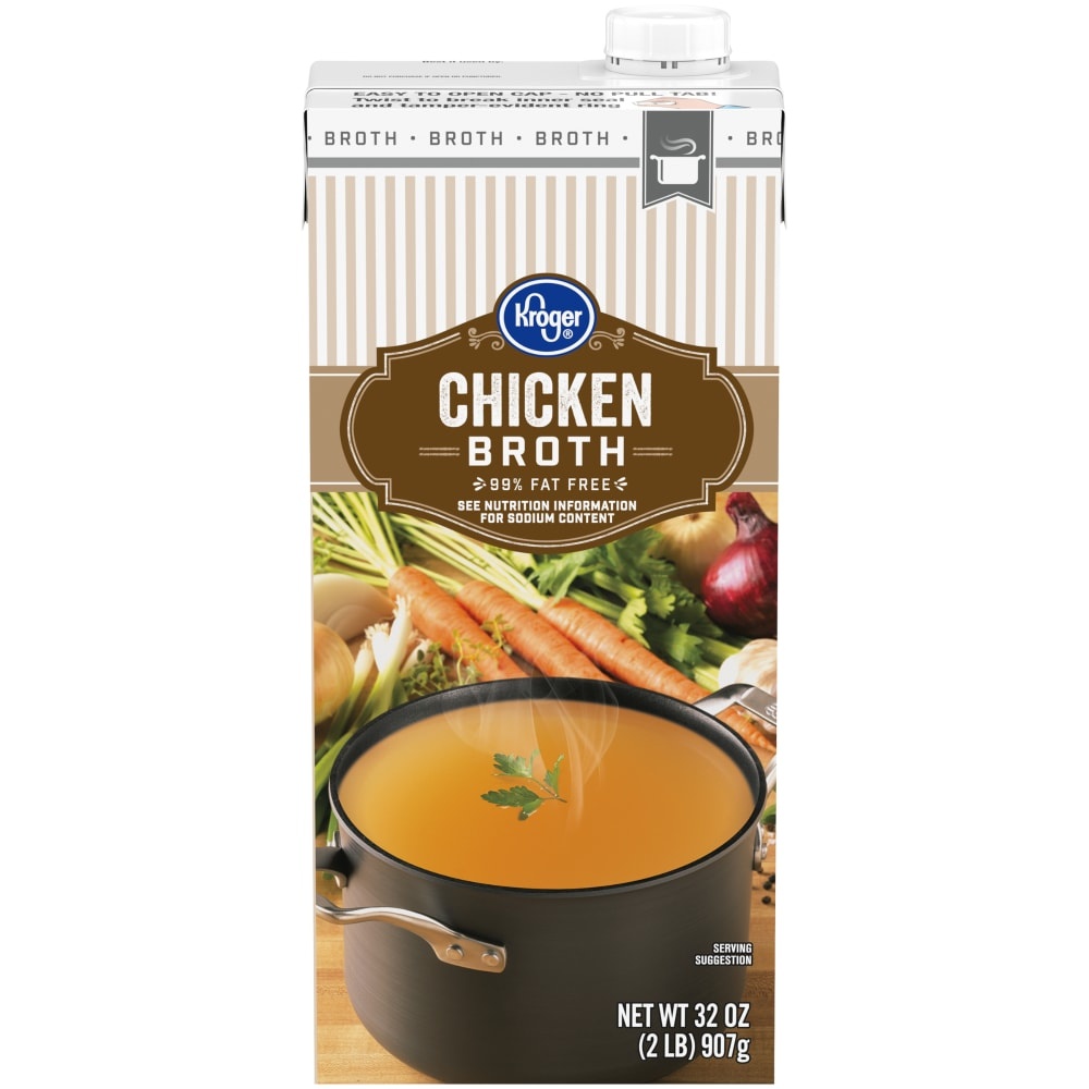 slide 1 of 1, Kroger Aseptic 99% Chicken Broth, 32 fl oz