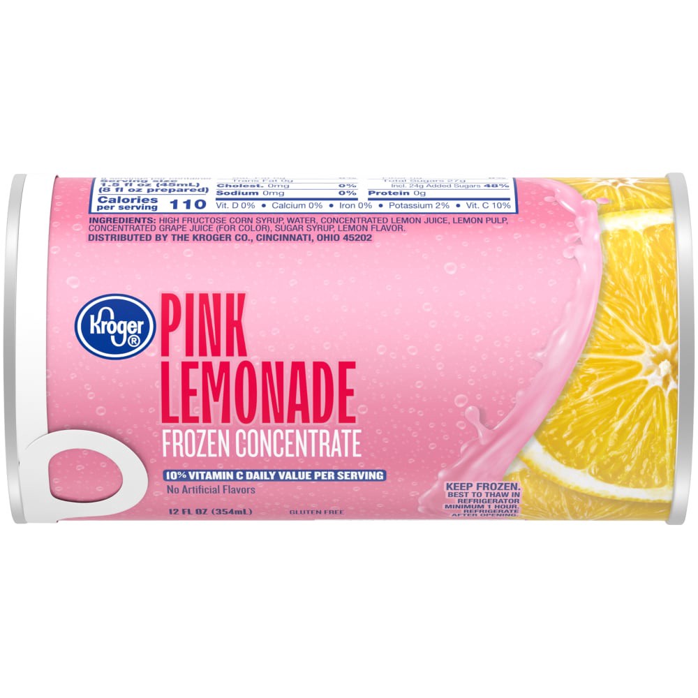 slide 3 of 3, Kroger Frozen Pink Lemonade Concentrate, 12 fl oz