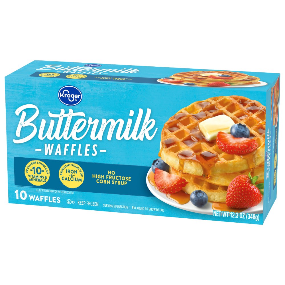 slide 3 of 4, Kroger Buttermilk Waffles, 10 ct; 12.3 oz
