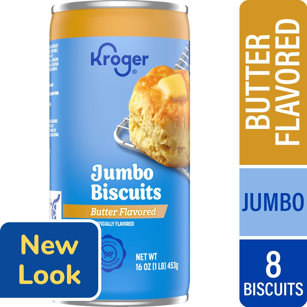slide 1 of 4, Kroger® Butter Flavored Jumbo Biscuits, 8 ct; 16 oz