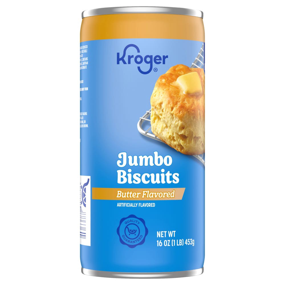 slide 1 of 1, Kroger® Butter Flavored Jumbo Biscuits, 8 ct / 16 oz, 8 ct