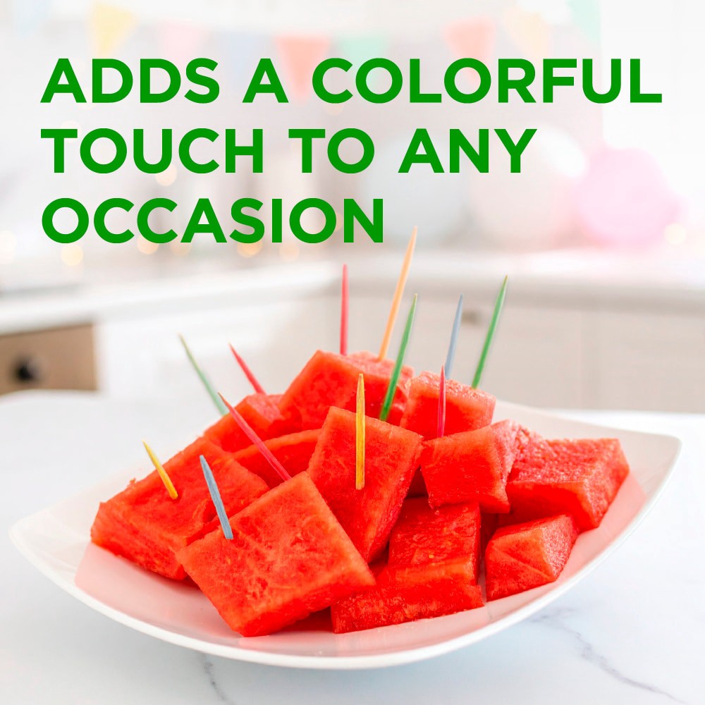 slide 3 of 4, Kroger Celebration Round Wooden Colored Toothpicks, 250 ct