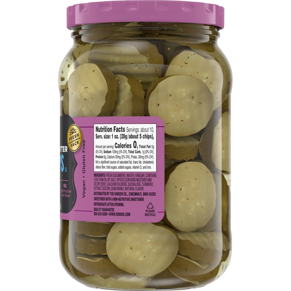slide 3 of 5, Kroger Sugar Free Bread & Butter Chips, 16 fl oz