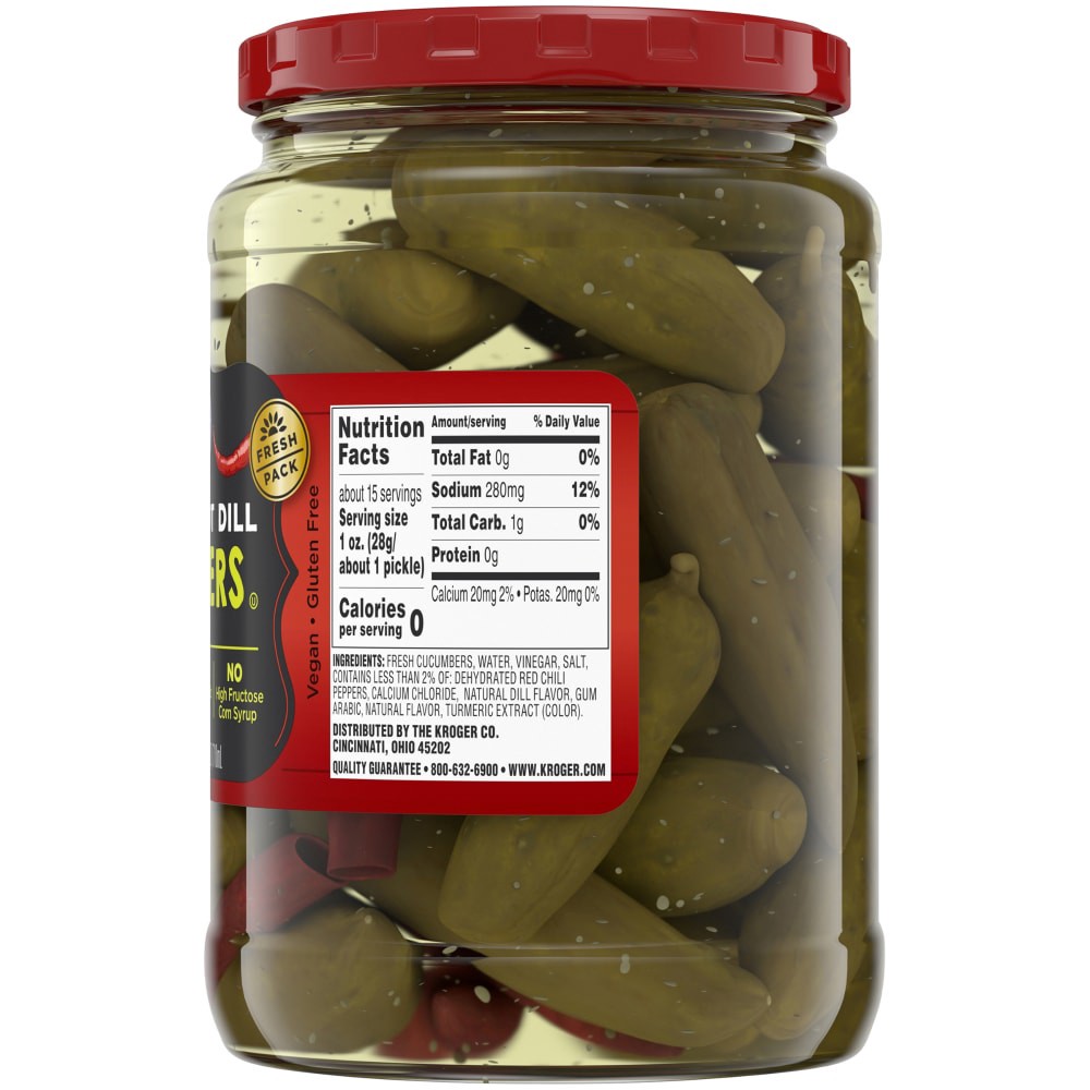 slide 3 of 5, Kroger Zesty Hot Dill Zingers, 24 fl oz